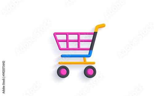 Colorful Shopping Cart Icon