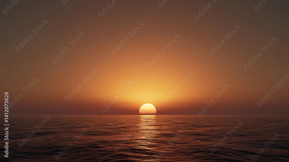 sunset over the sea with orang background sunset over the sea with orang background