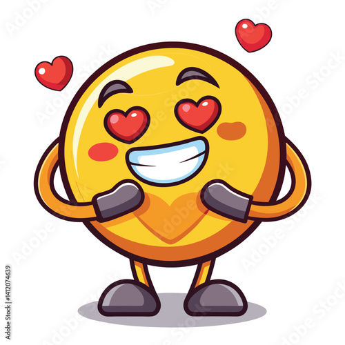 Adorable, loving emoticon character