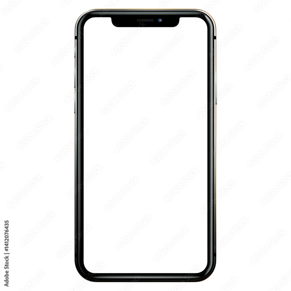 Blank smartphone screen with black frame and no content, isolated on transparent background. Blank smartphone screen with black frame and no content, isolated on transparent background.
