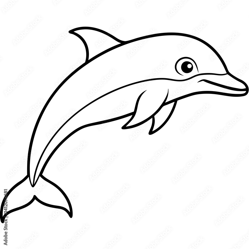 Obraz premium Stylized Dolphin Outline Artwork