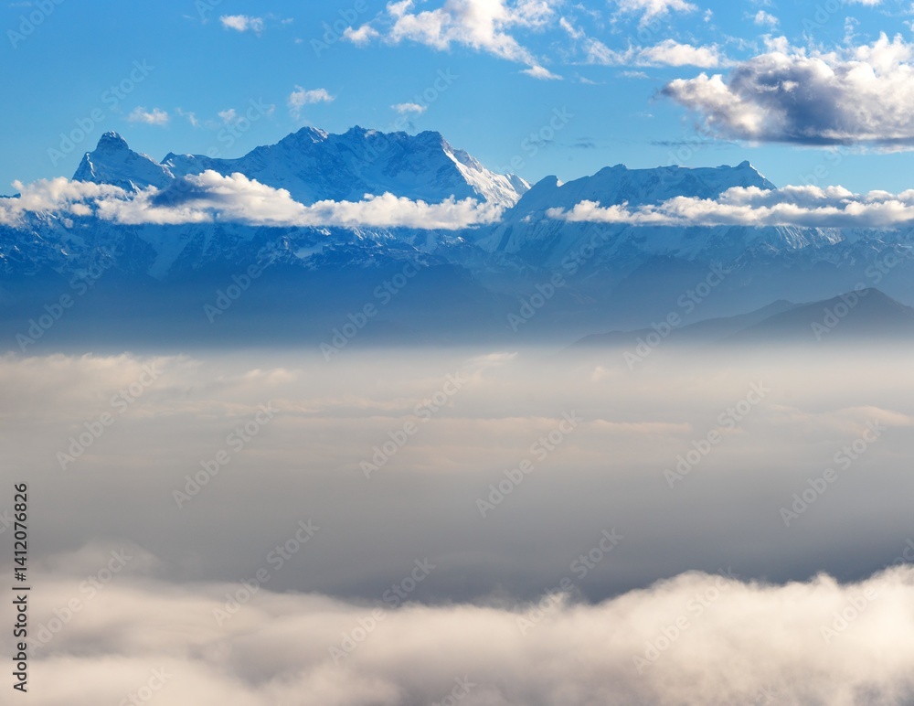 mount Kanchenjunga 8586 m, Nepal Himalaya mountain