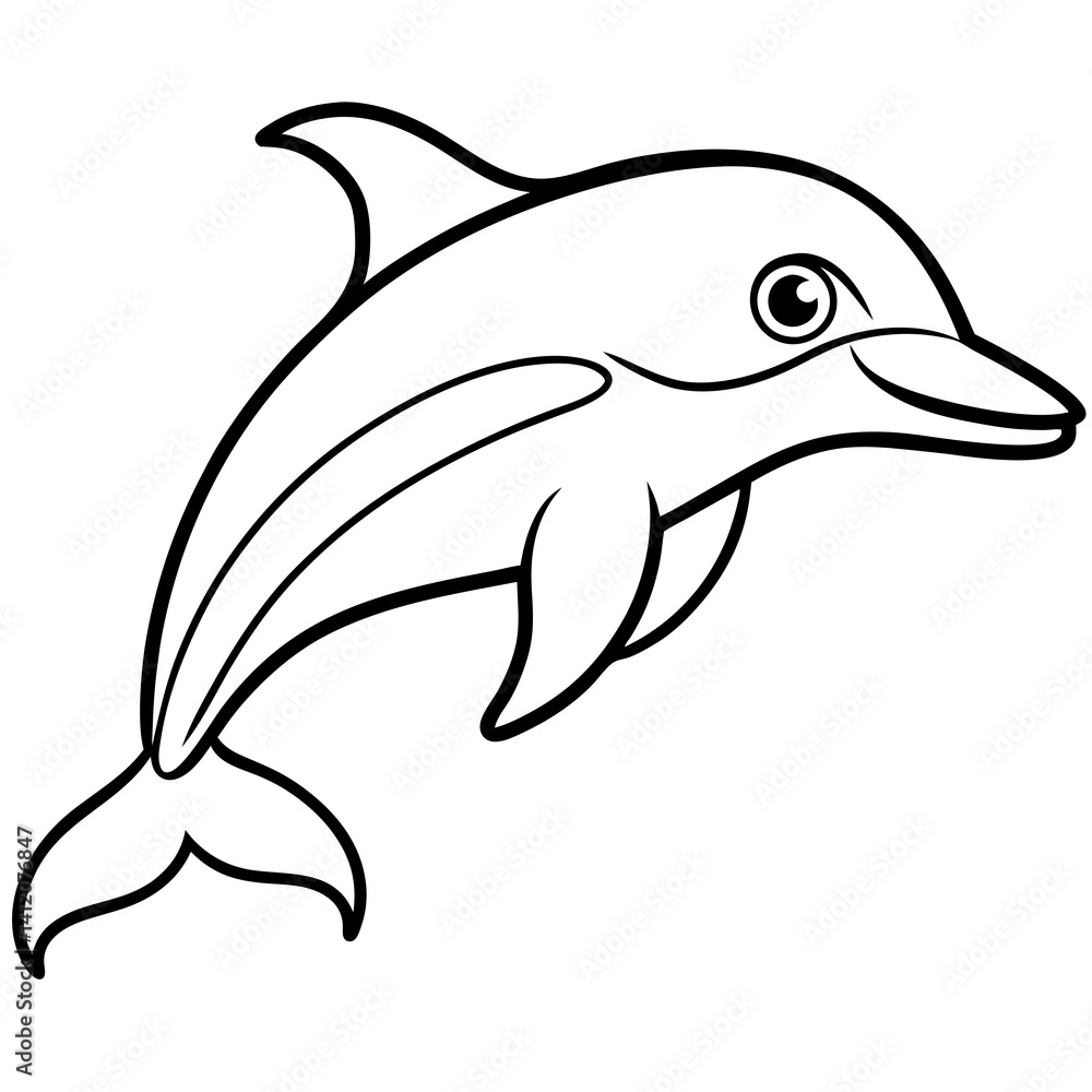Stylized Dolphin Outline Artwork Stylized Dolphin Outline Artwork