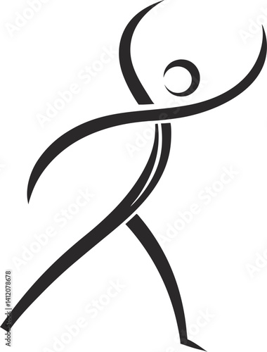 Dance sport activity icon line art on transparent background