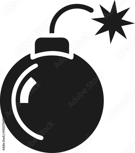 DDOS Bomb Icon Silhouette vector on transparent background