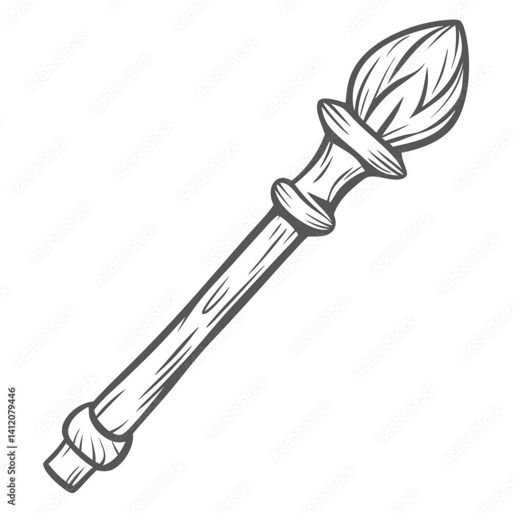 Fototapeta premium Simple Reed Scepter Icon Vector Illustration