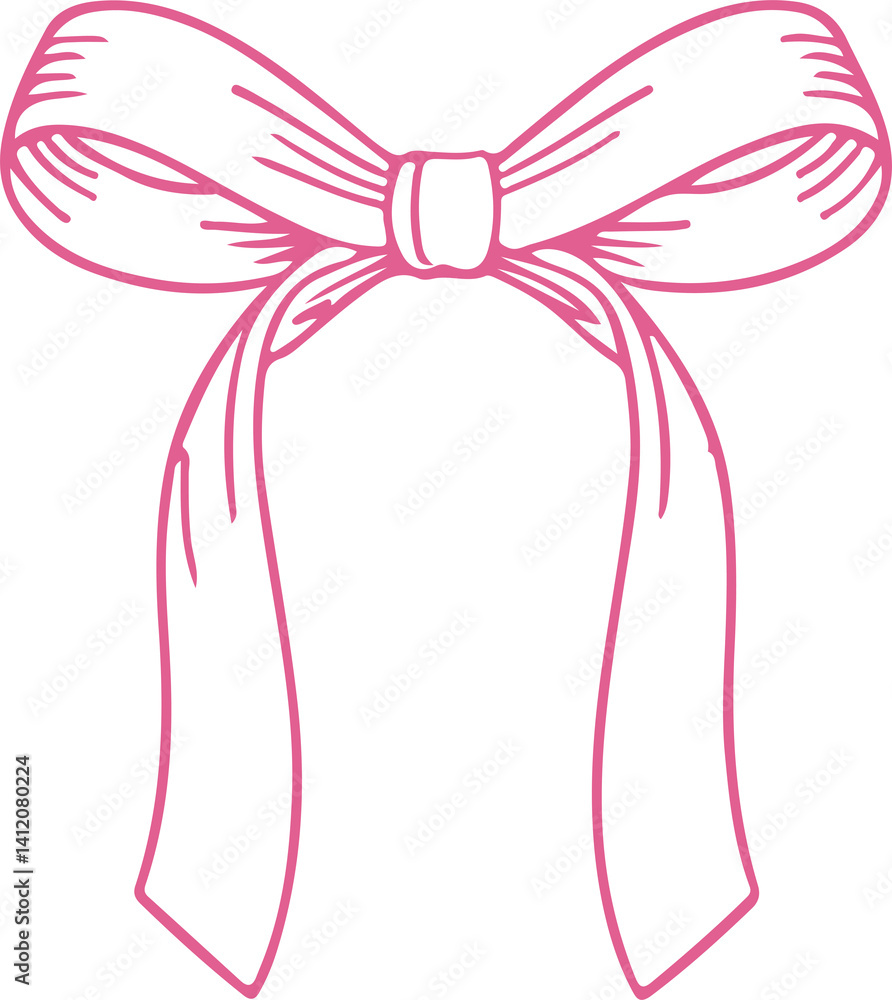Stylized pink bows in a delicate sketch design. Ideal for tags, fashion prints, or packaging. Stylized pink bows in a delicate sketch design. Ideal for tags, fashion prints, or packaging.