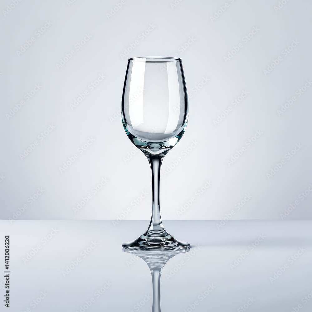Elegant wine glass with reflection on white background Elegant wine glass with reflection on white background
