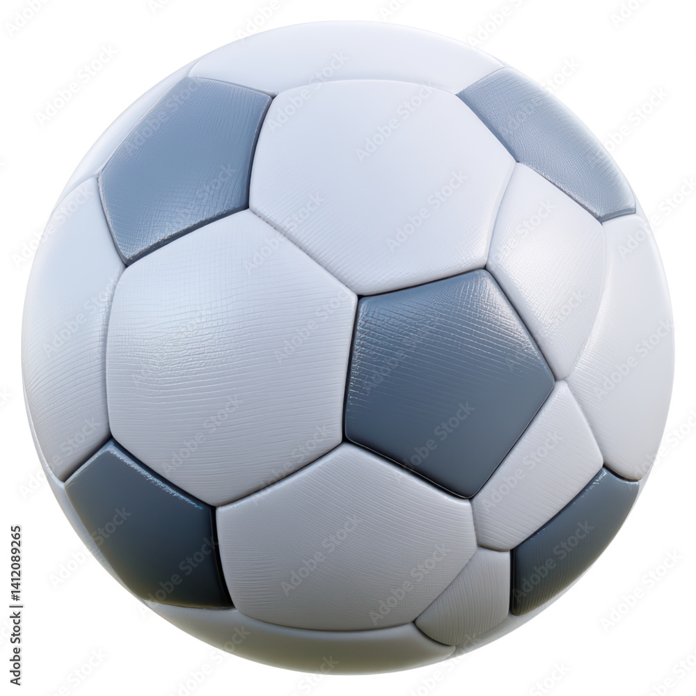 Classic Soccer Ball with Gray and White Panels Design, isolated on transparent background. Classic Soccer Ball with Gray and White Panels Design, isolated on transparent background.