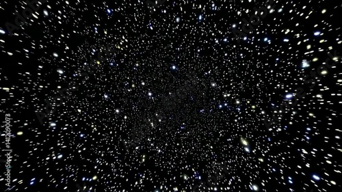 Infinite cosmic journey through vibrant galaxy starscape in motion