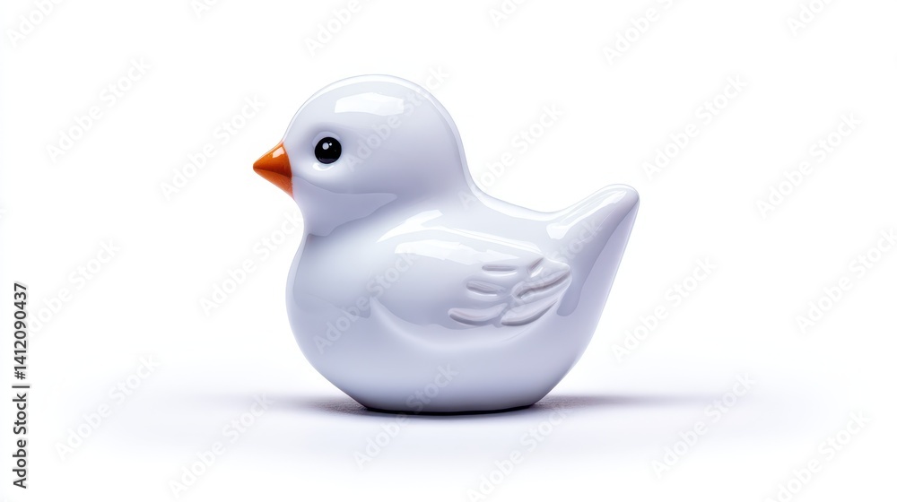A cute ceramic chick charm shines with a glossy finish and elegant design. Its bright white color and cheerful orange beak make it a delightful decorative piece for any space A cute ceramic chick charm shines with a glossy finish and elegant design. Its bright white color and cheerful orange beak make it a delightful decorative piece for any space