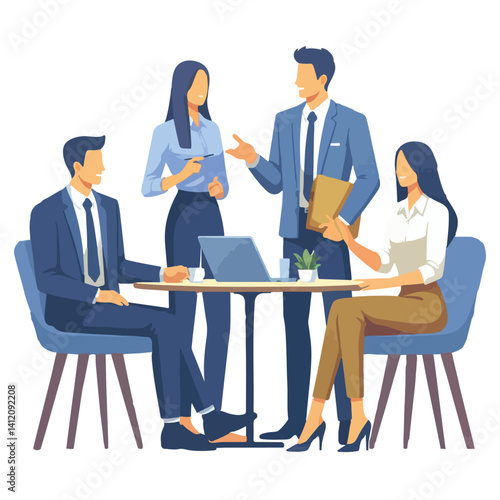 vector business people office meeting