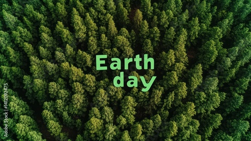 Celebrating Earth Day in a lush green forest filled with vibrant trees and nature