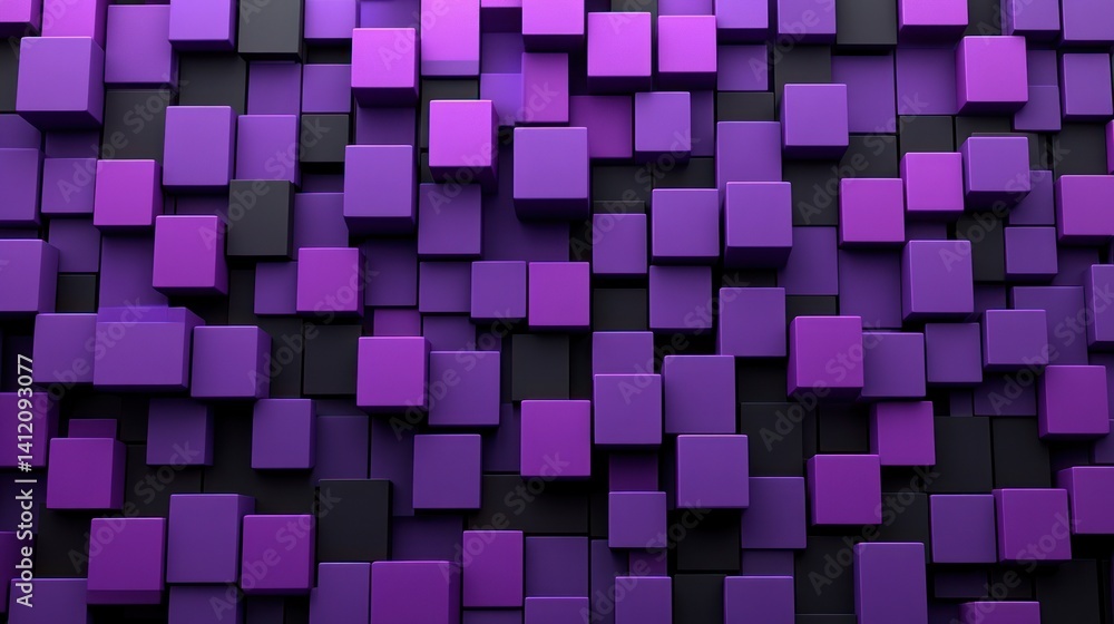 Exploration of vibrant purple and black geometric shapes creating a dynamic texture Exploration of vibrant purple and black geometric shapes creating a dynamic texture