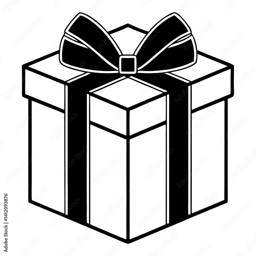 Obraz premium White gift box with ribbon isolated on white background for holiday and celebration themes
