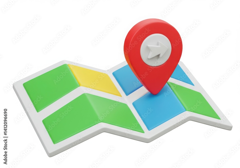 Map with a red pointer location on white background Map with a red pointer location on white background