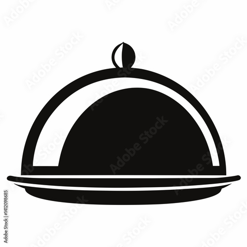 restaurant cloche icon on white background