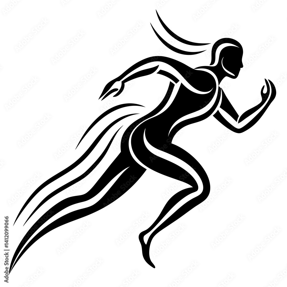 Obraz premium silhouette of a man running