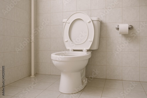 Clean and Modern Bathroom Toilet Design in Neutral Tones for Relaxed Atmosphere