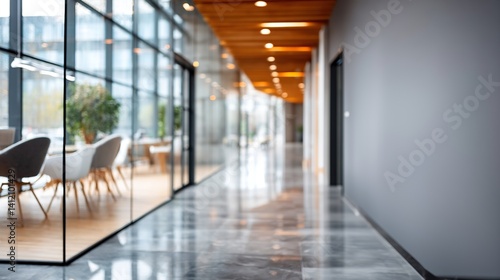 Abstract blurred office interior  workspace with defocus effect  business presentation background