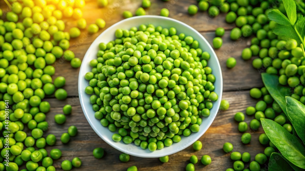Aerial Drone Shot Green Peas Plate - High-Resolution Food Photography, Overhead View, Fresh Peas, Green Vegetable, Healthy Eating Aerial Drone Shot Green Peas Plate - High-Resolution Food Photography, Overhead View, Fresh Peas, Green Vegetable, Healthy Eating
