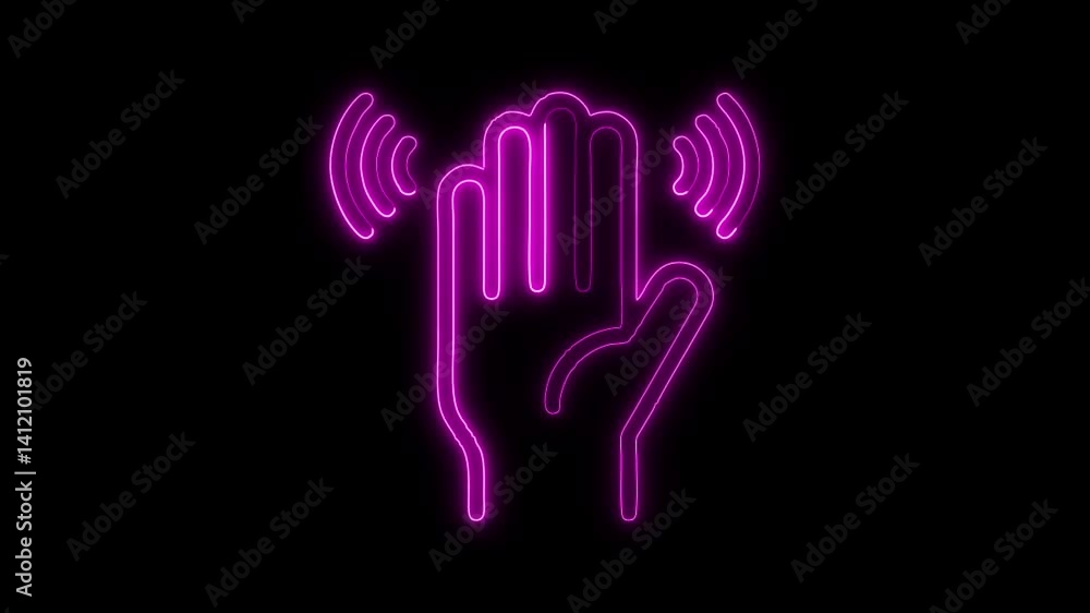 Glowing neon Motion Sensor icon isolated on black background. HD Video motion graphic animation Glowing neon Motion Sensor icon isolated on black background. HD Video motion graphic animation