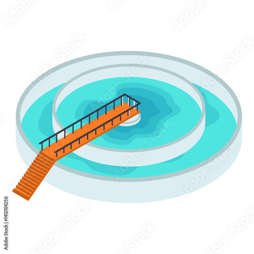 Silo Decanters isometric Concept, Sludge Dewatering vector color icon design, Water Treatment Purification Plant symbol, Environment Friendly Industry Sign, Desalination Biotechnology illustration
