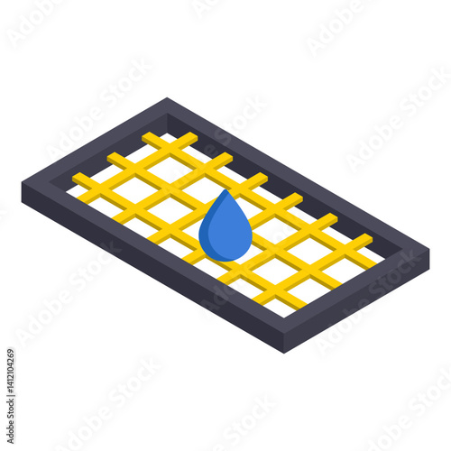 microfiltration or ultrafiltration isometric Concept, nanofiltration vector color icon design, Water Treatment Purification Plant symbol, Environment Friendly Industry Sign, Desalination Biotechnology