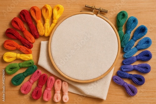 Crafting a Colorful Embroidery Project With Threads and an Embroidery Hoop
