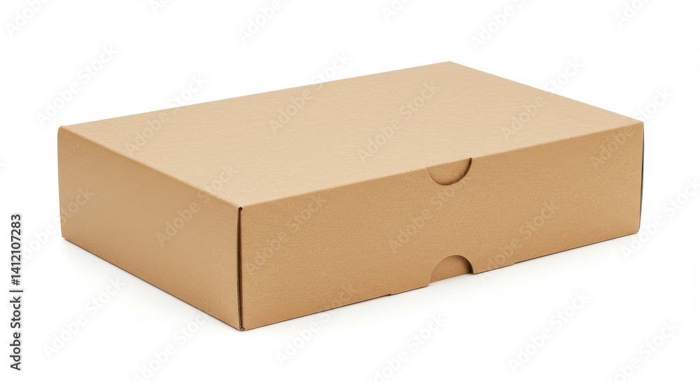 Rectangular cardboard box with a natural brown kraft finish Rectangular cardboard box with a natural brown kraft finish