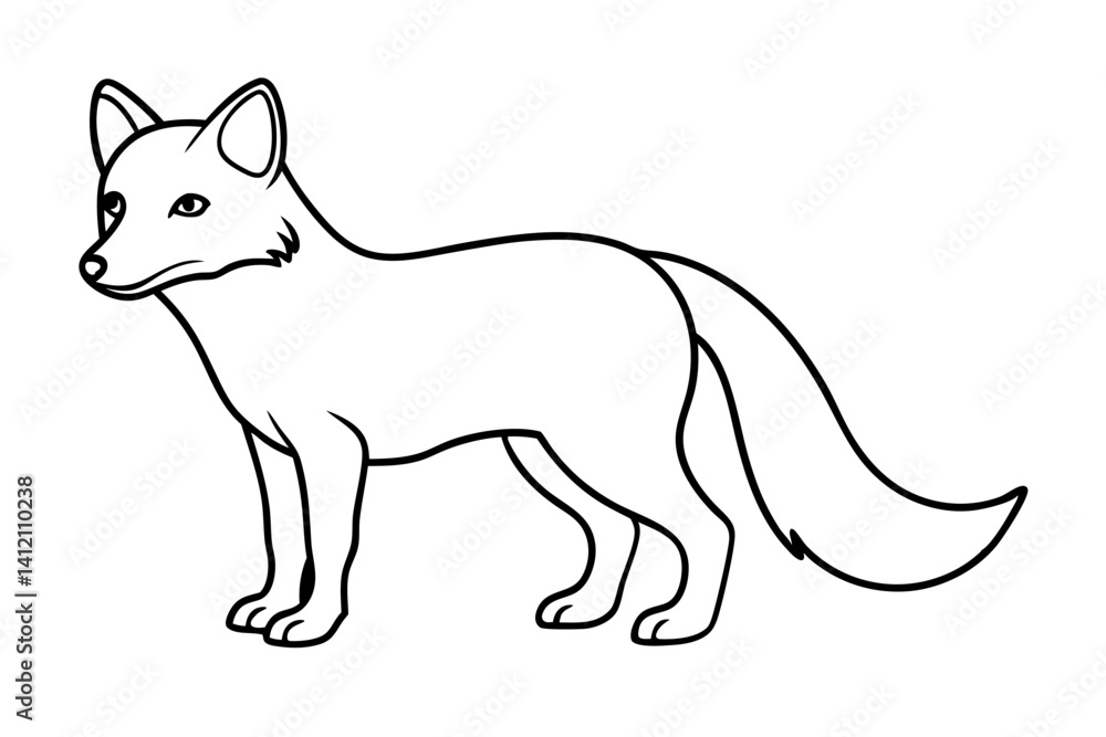 Fototapeta premium Geometric Arctic Fox Sketch