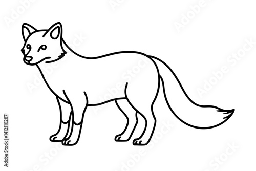 Geometric Arctic Fox Sketch