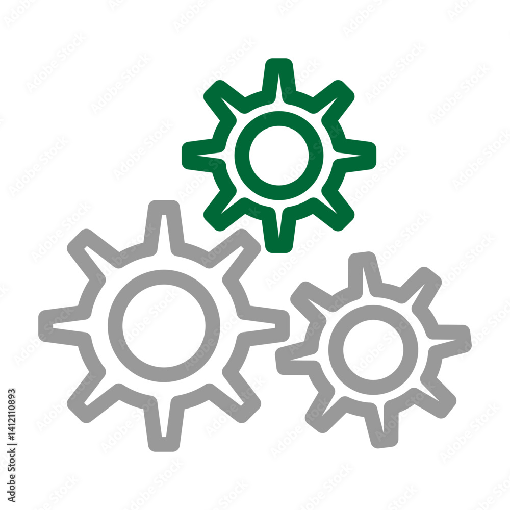 Civil Engineer Vector Line Dark Green with Grey Icon Design