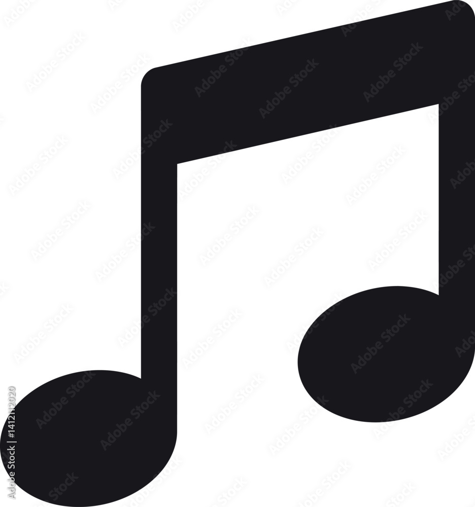 Black musical note symbol icon simple flat design minimal vector art Black musical note symbol icon simple flat design minimal vector art