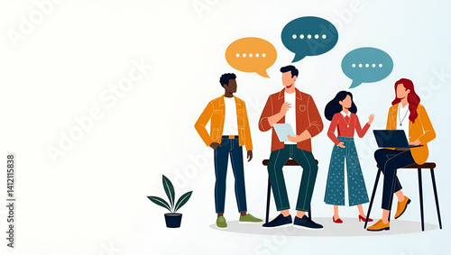 Diversity and Inclusion Training Visual: Contemporary Design for Professional Development & Cultural Competence in Photo Stock with Left-Side Empty Space