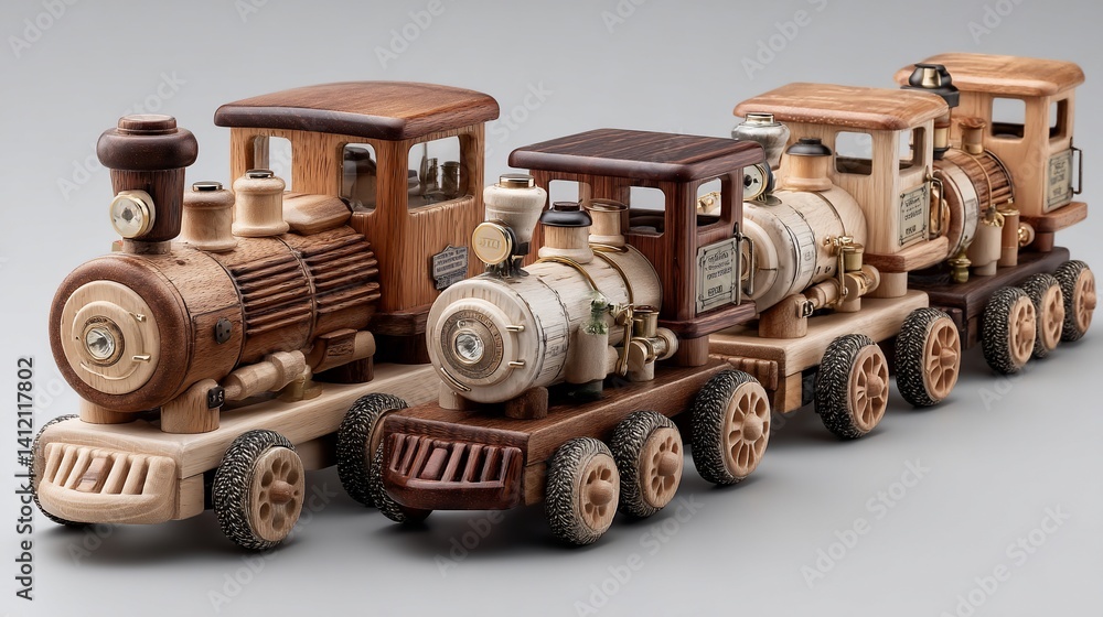 Wooden train toy set