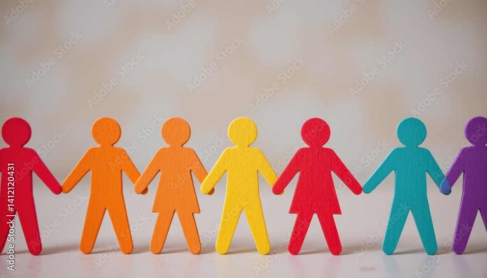 Unity in diversity colorful paper figures holding hands studio setting conceptual art positive vibes Unity in diversity colorful paper figures holding hands studio setting conceptual art positive vibes
