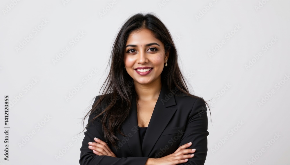 Professional business woman portrait studio environment motivational content confident expression Professional business woman portrait studio environment motivational content confident expression