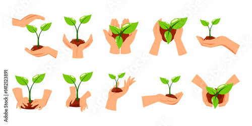 Reforestation Hand Illustration