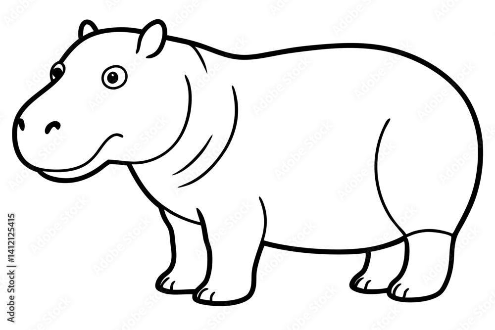 Geometric Hippo Illustration Geometric Hippo Illustration