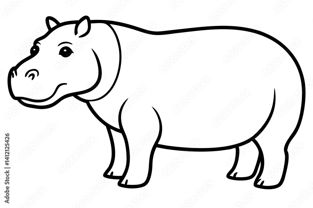 Geometric Hippo Illustration Geometric Hippo Illustration