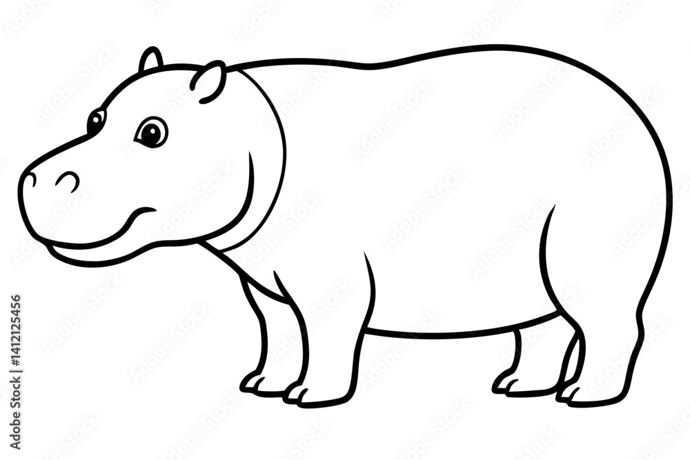 Geometric Hippo Illustration Geometric Hippo Illustration