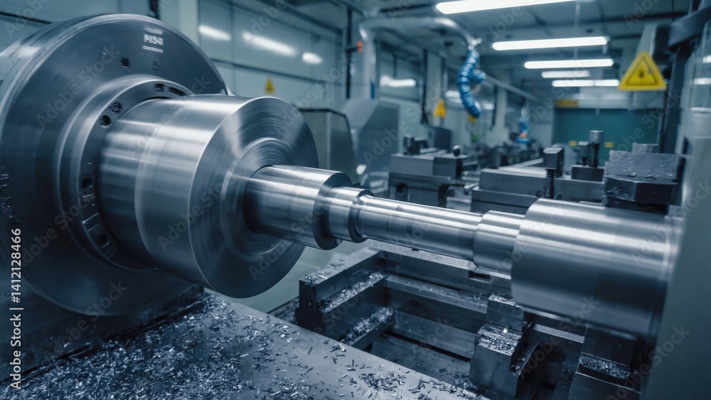 A machine is cutting a metal rod. The machine is in a factory. The factory is very clean A machine is cutting a metal rod. The machine is in a factory. The factory is very clean