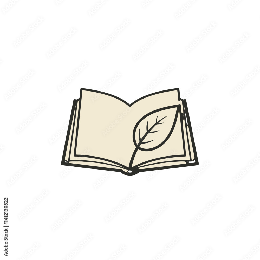Book with a leaf Book with a leaf
