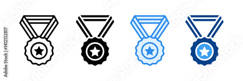 Medal Icon Set Multiple Style Collection