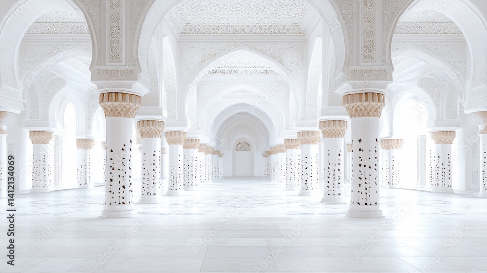 Obraz premium Majestic White Mosque Interior