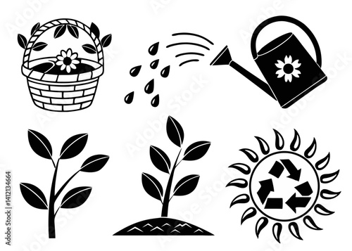 Vector Illustration Of A Bee Pollinating Flowers Representing Nature And Agriculture