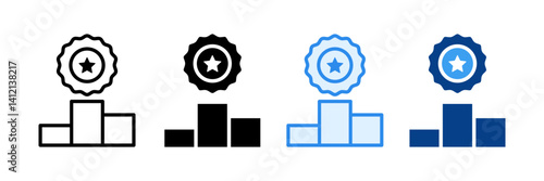 Medal Podium Icon Set Multiple Style Collection