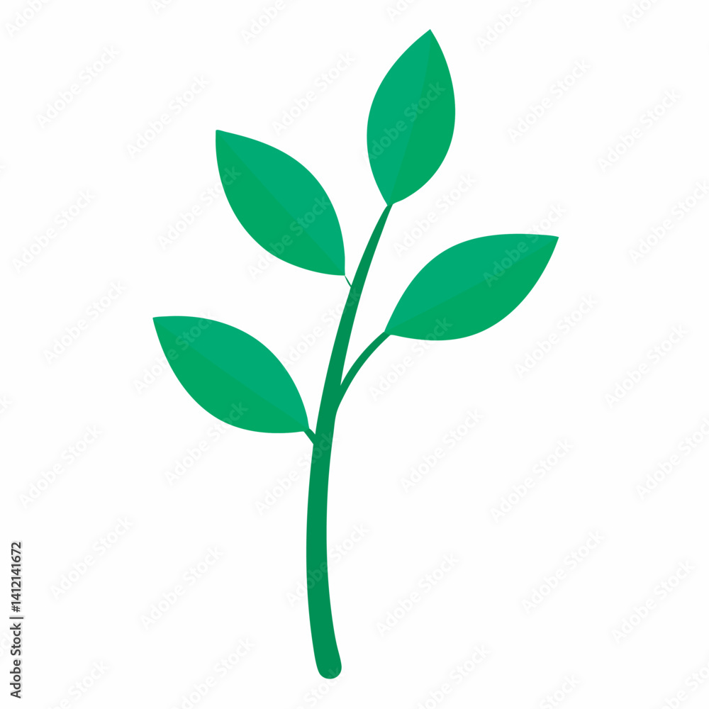 A drawing of a plant with green stems and green leaves A drawing of a plant with green stems and green leaves