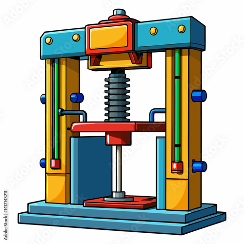 Hydraulic Press Vector Illustration
